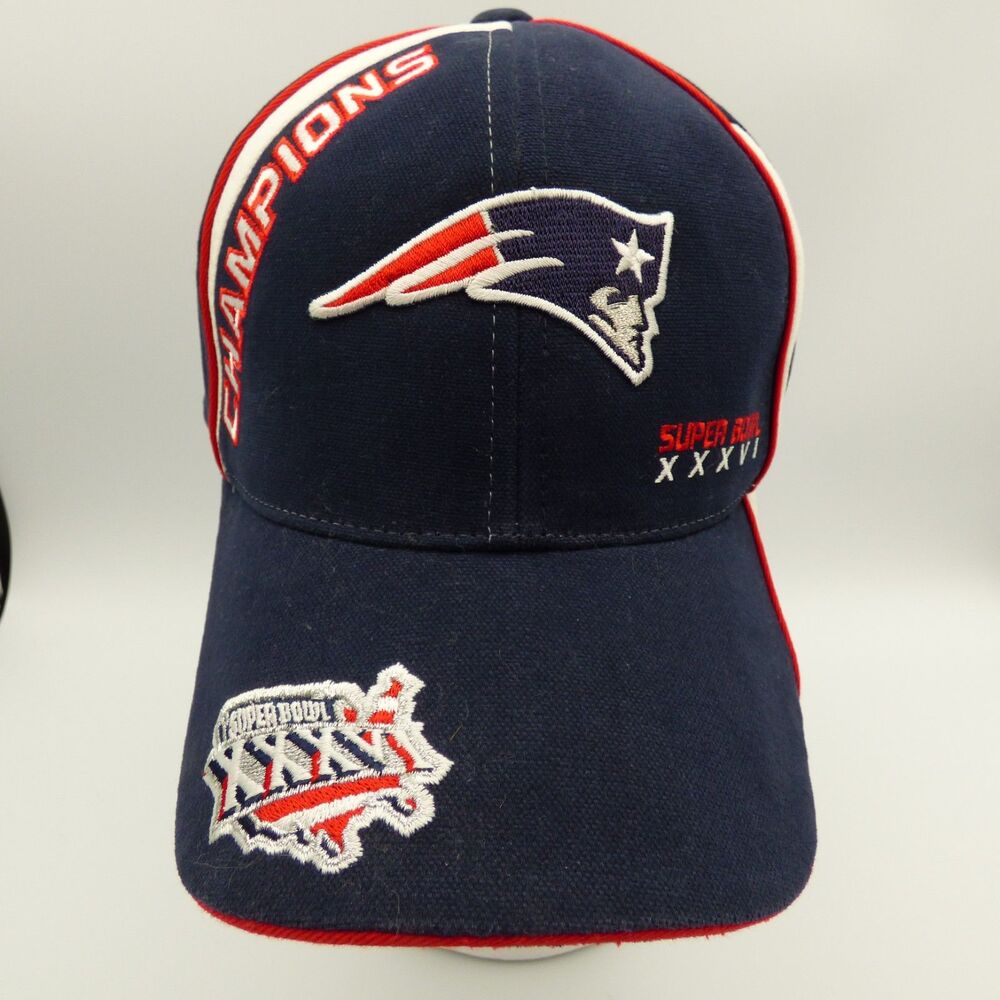 New England Patriots Super Bowl 36 Champions Reebok 2002 Locker Room Hat NWOT
